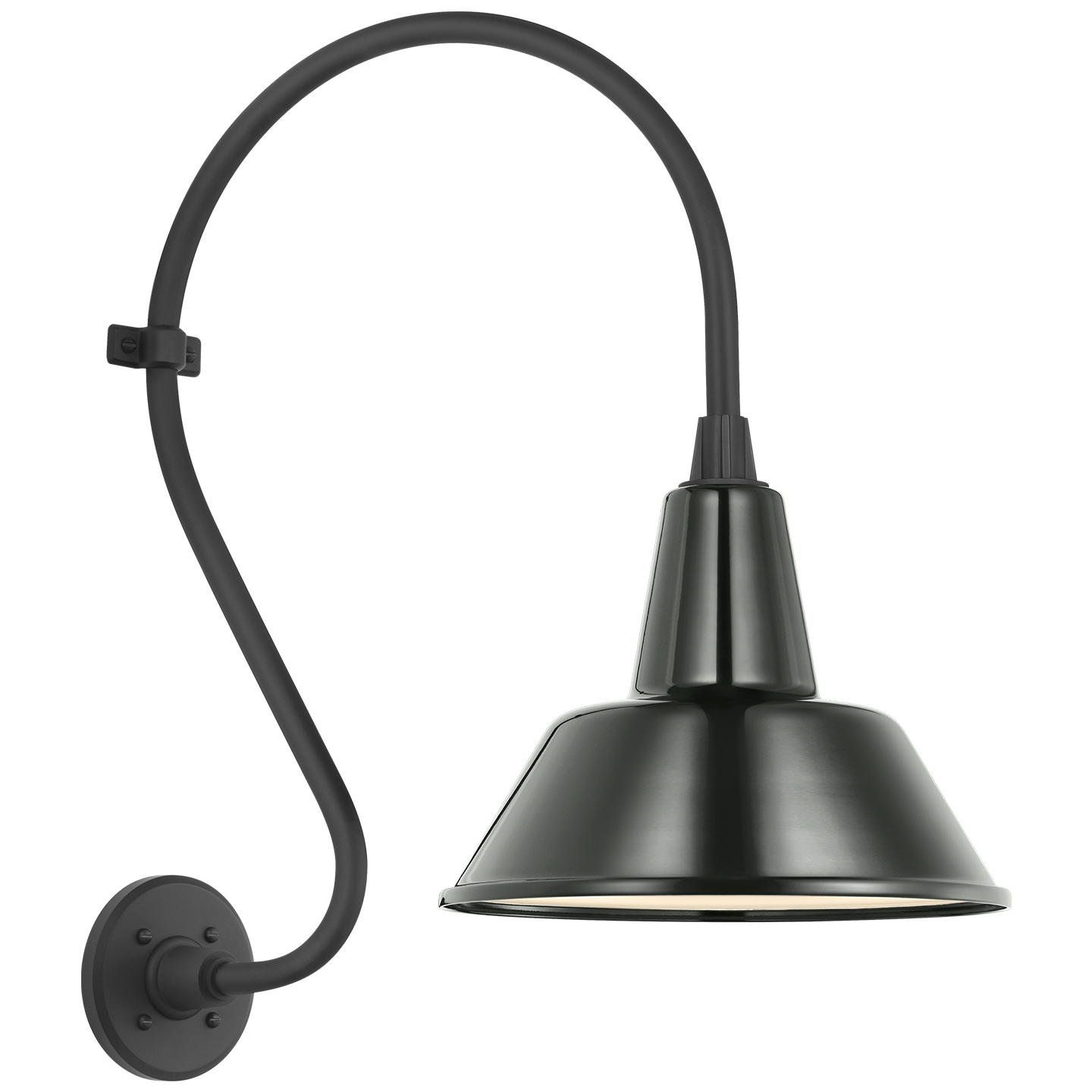Academy 15" Larrabee Barn Light | Matte Black | 12.5 | 12.5" Green Bowers Shade