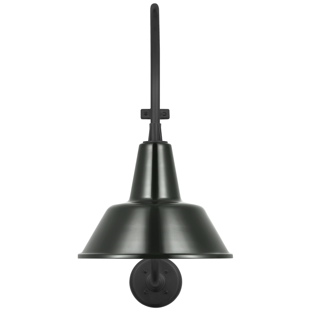 Academy 15" Larrabee Barn Light | Matte Black | 12.5 | 12.5" Green Bowers Shade