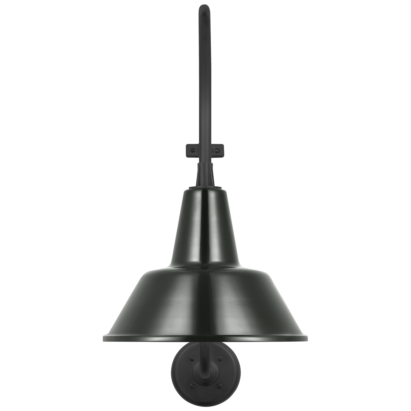 Academy 15" Larrabee Barn Light | Matte Black | 12.5 | 12.5" Green Bowers Shade