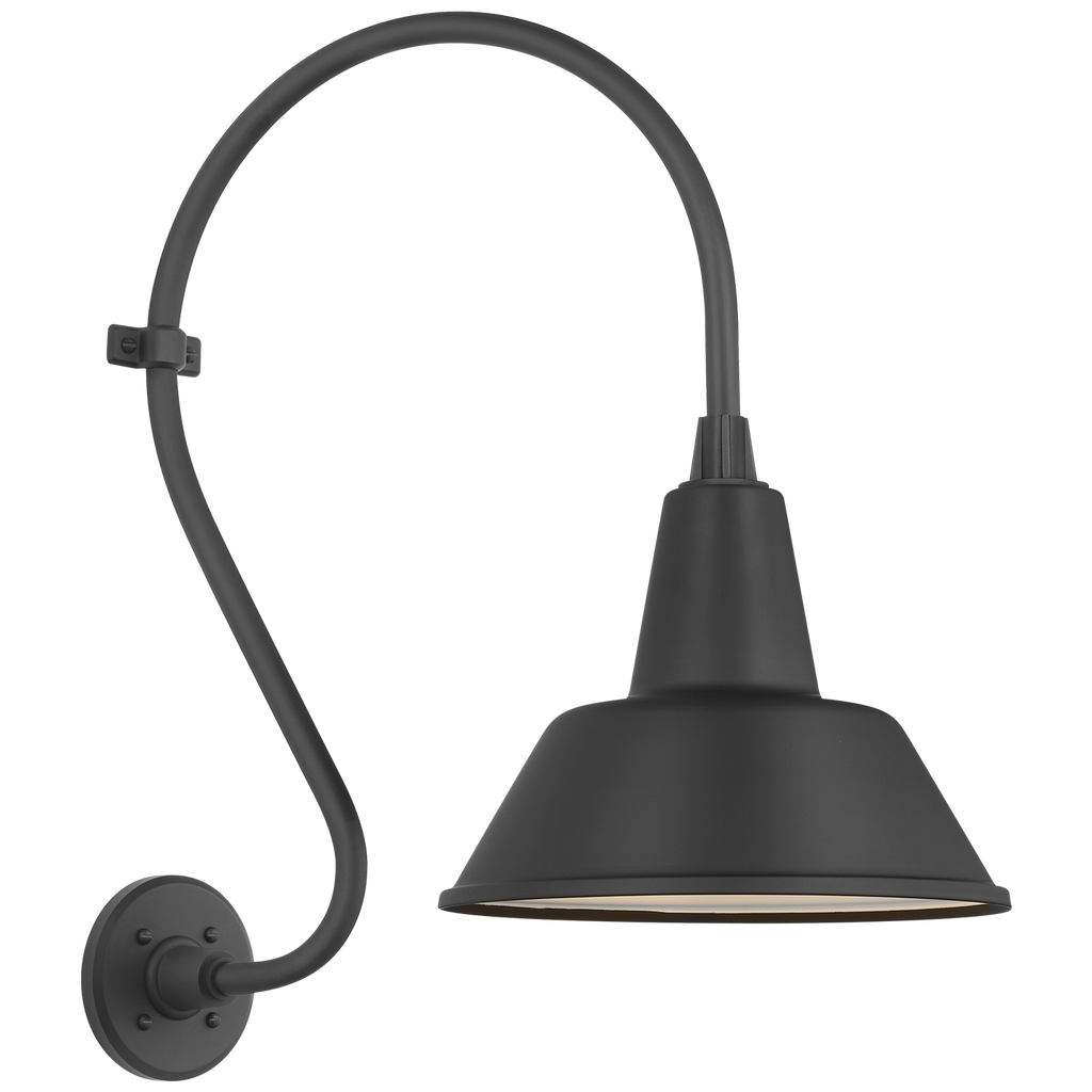 Academy 15" Larrabee Barn Light | Matte Black | 12.5 | 12.5" Matte Black Bowers Shade