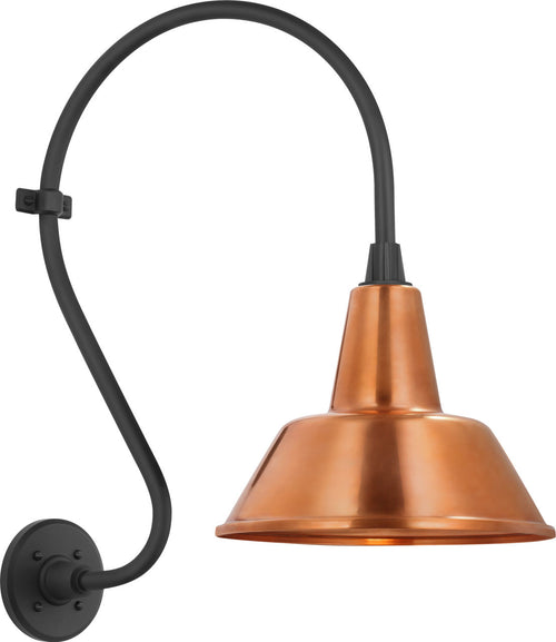 Academy 15" Larrabee Barn Light | Matte Black | 12.5 | 12.5" Soft Copper Bowers Shade