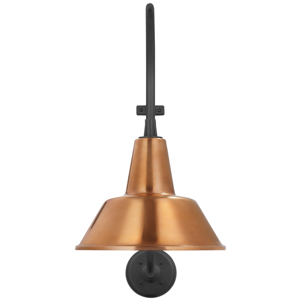Academy 15" Larrabee Barn Light | Matte Black | 12.5 | 12.5" Soft Copper Bowers Shade