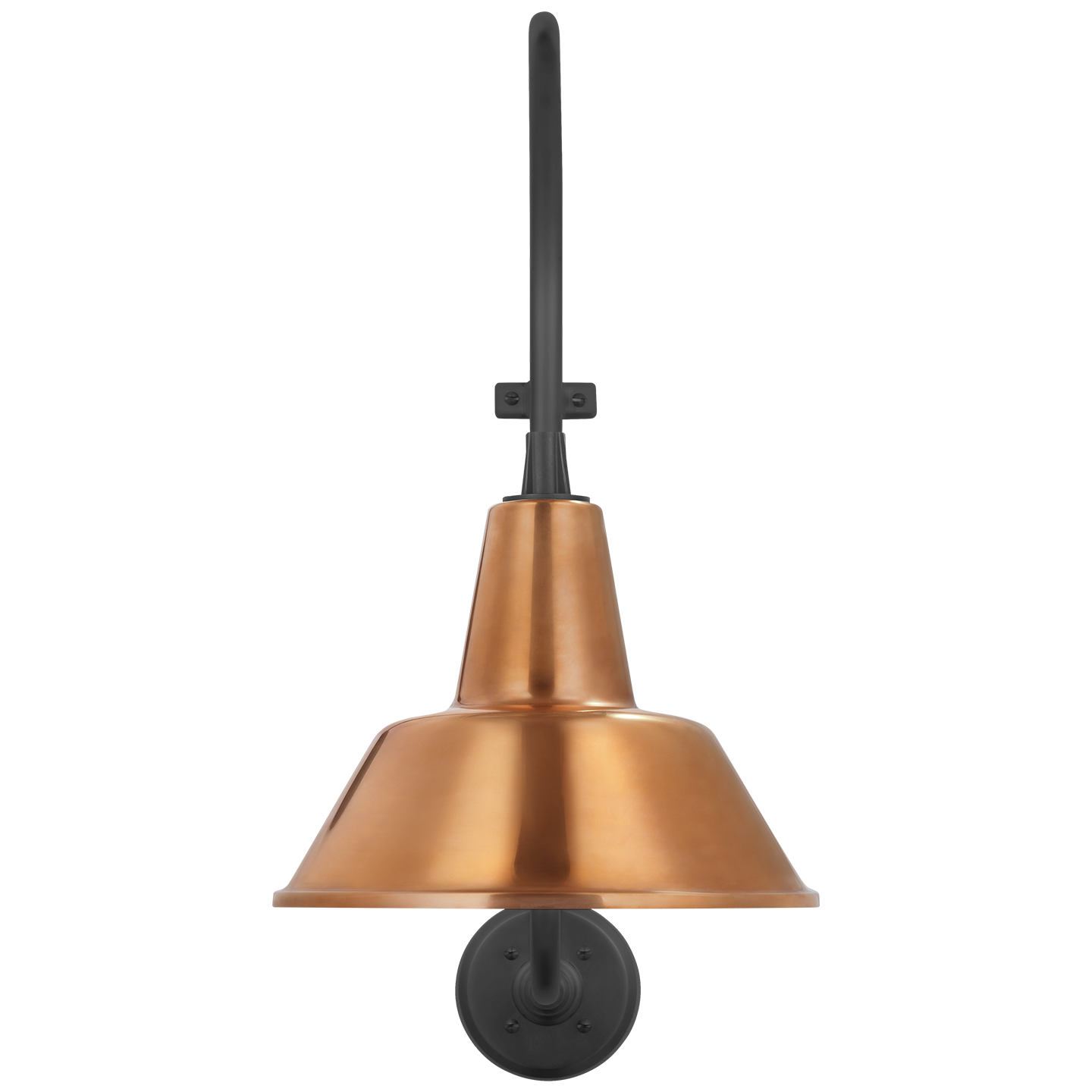 Academy 15" Larrabee Barn Light | Matte Black | 12.5 | 12.5" Soft Copper Bowers Shade