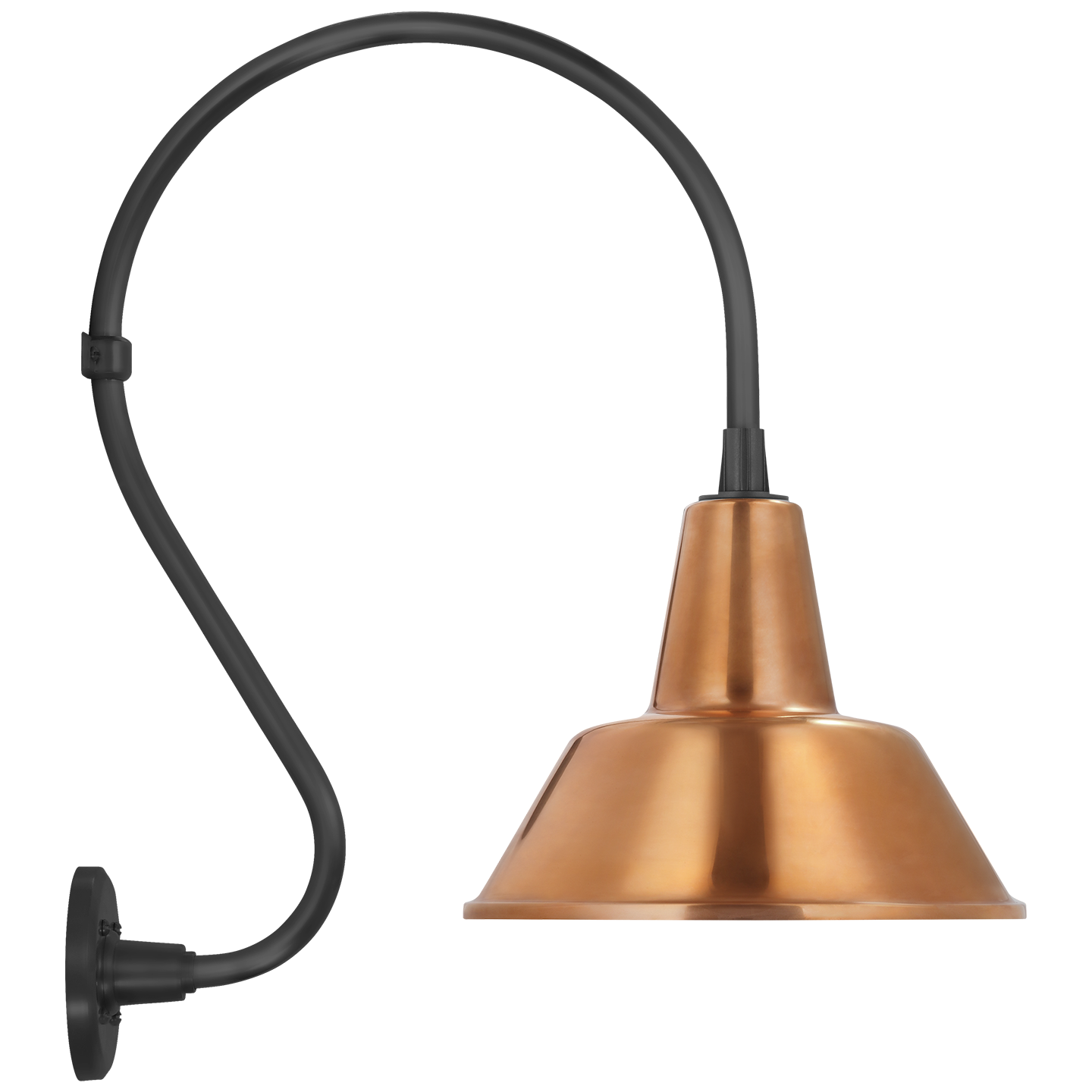Academy 15" Larrabee Barn Light | Matte Black | 12.5 | 12.5" Soft Copper Bowers Shade