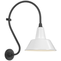 Academy 15" Larrabee Barn Light | Matte Black | 12.5 | 12.5" White Bowers Shade