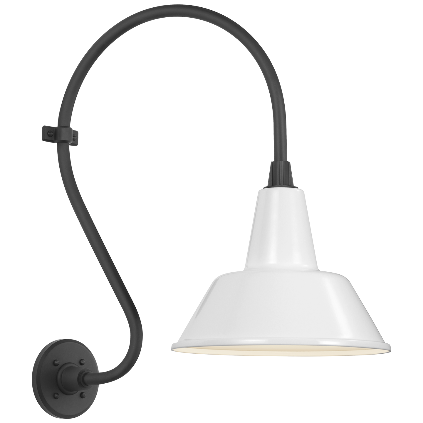 Academy 15" Larrabee Barn Light | Matte Black | 12.5 | 12.5" White Bowers Shade