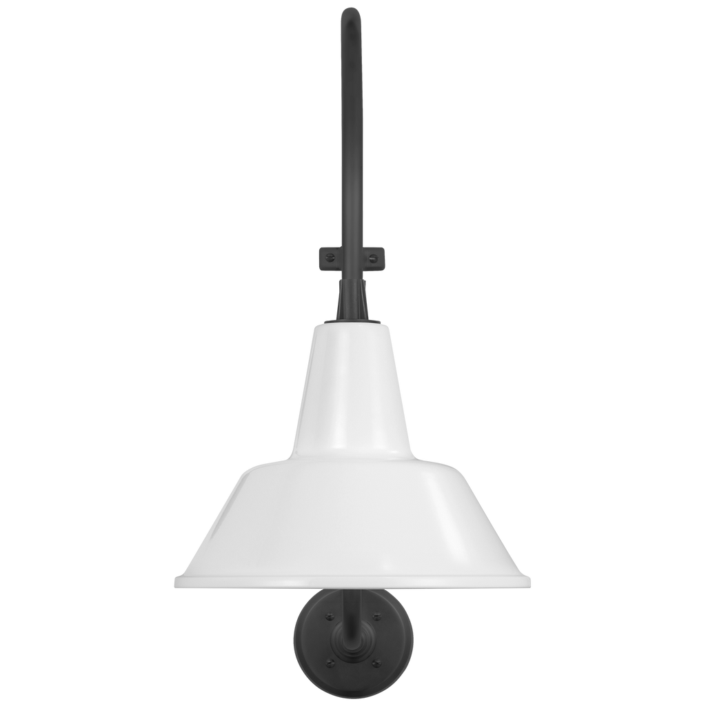 Academy 15" Larrabee Barn Light | Matte Black | 12.5 | 12.5" White Bowers Shade