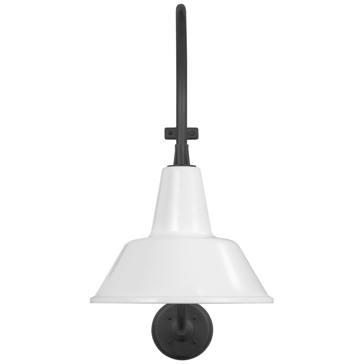 Academy 15" Larrabee Barn Light | Matte Black | 12.5 | 12.5" White Bowers Shade