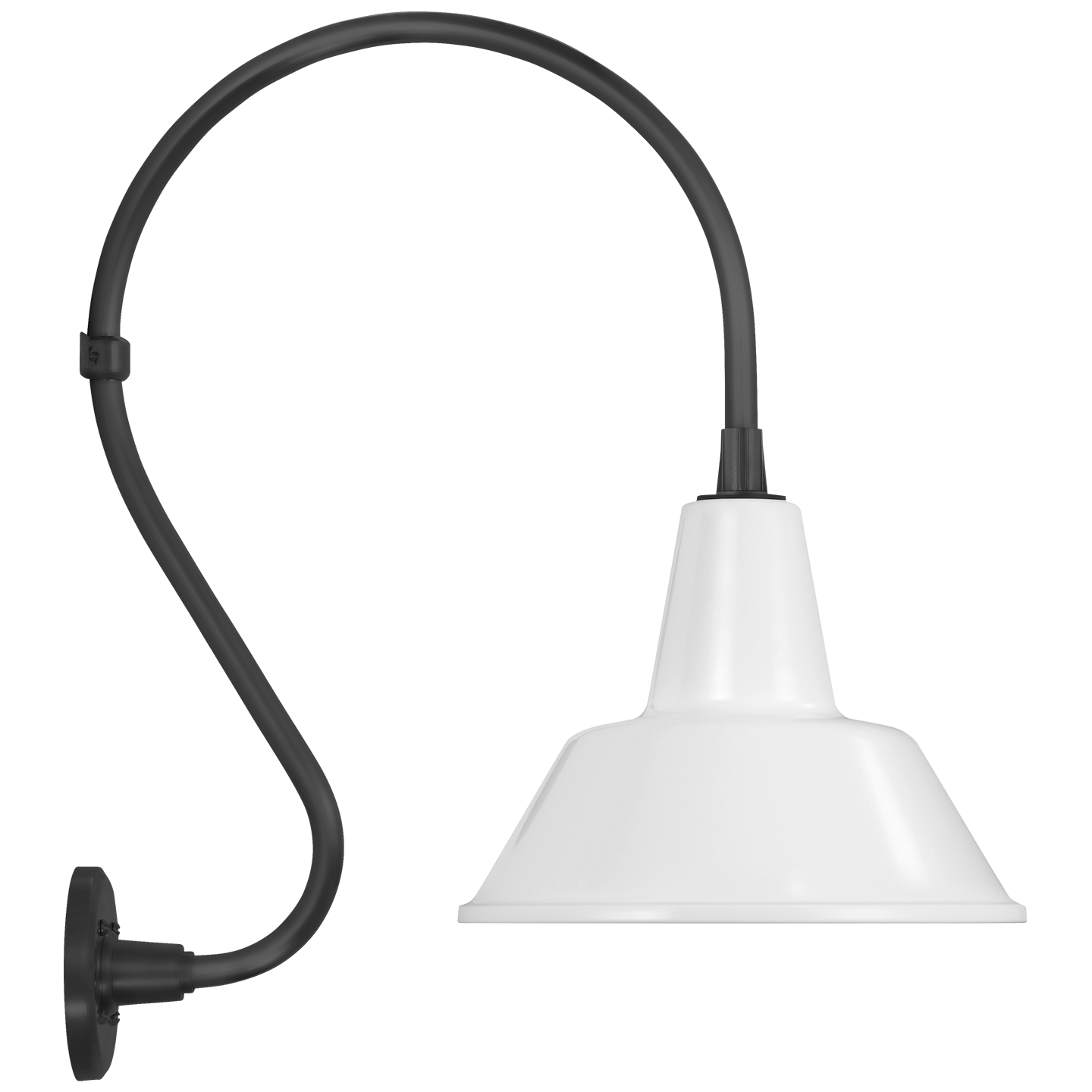 Academy 15" Larrabee Barn Light | Matte Black | 12.5 | 12.5" White Bowers Shade