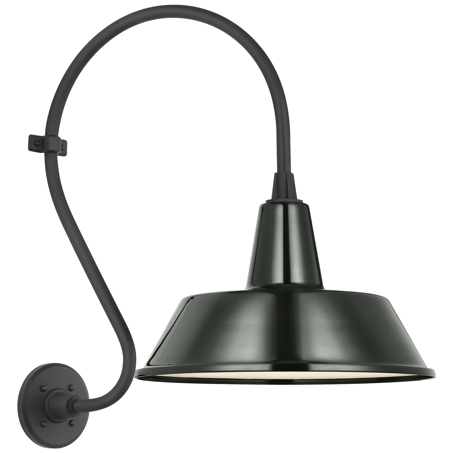 Academy 15" Larrabee Barn Light | Matte Black | 16 | 16" Green Bowers Shade