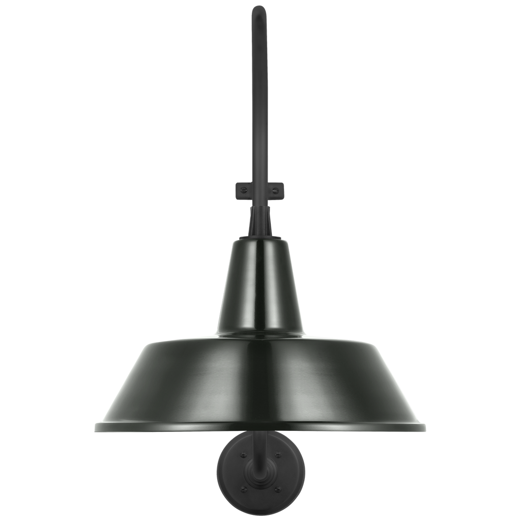 Academy 15" Larrabee Barn Light | Matte Black | 16 | 16" Green Bowers Shade