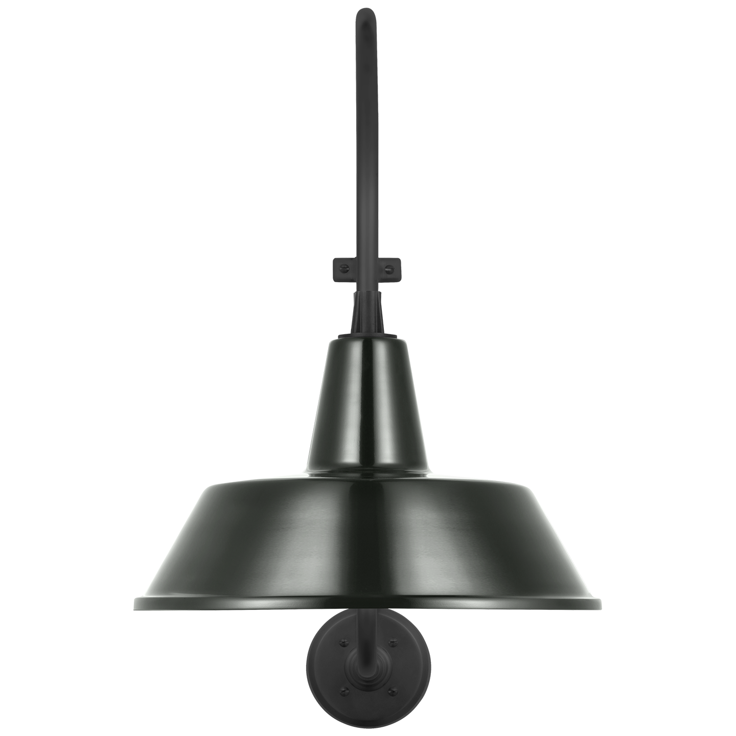 Academy 15" Larrabee Barn Light | Matte Black | 16 | 16" Green Bowers Shade