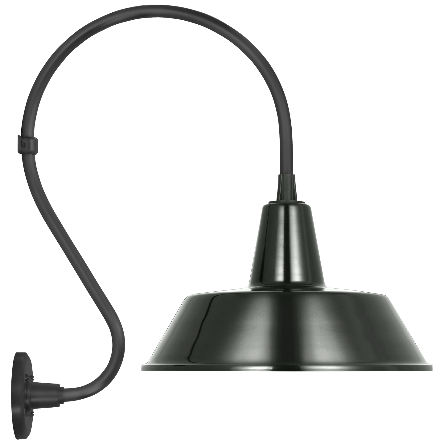 Academy 15" Larrabee Barn Light | Matte Black | 16 | 16" Green Bowers Shade