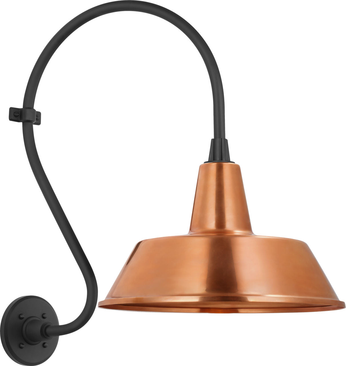 Academy 15" Larrabee Barn Light | Matte Black | 16 | 16" Soft Copper Bowers Shade