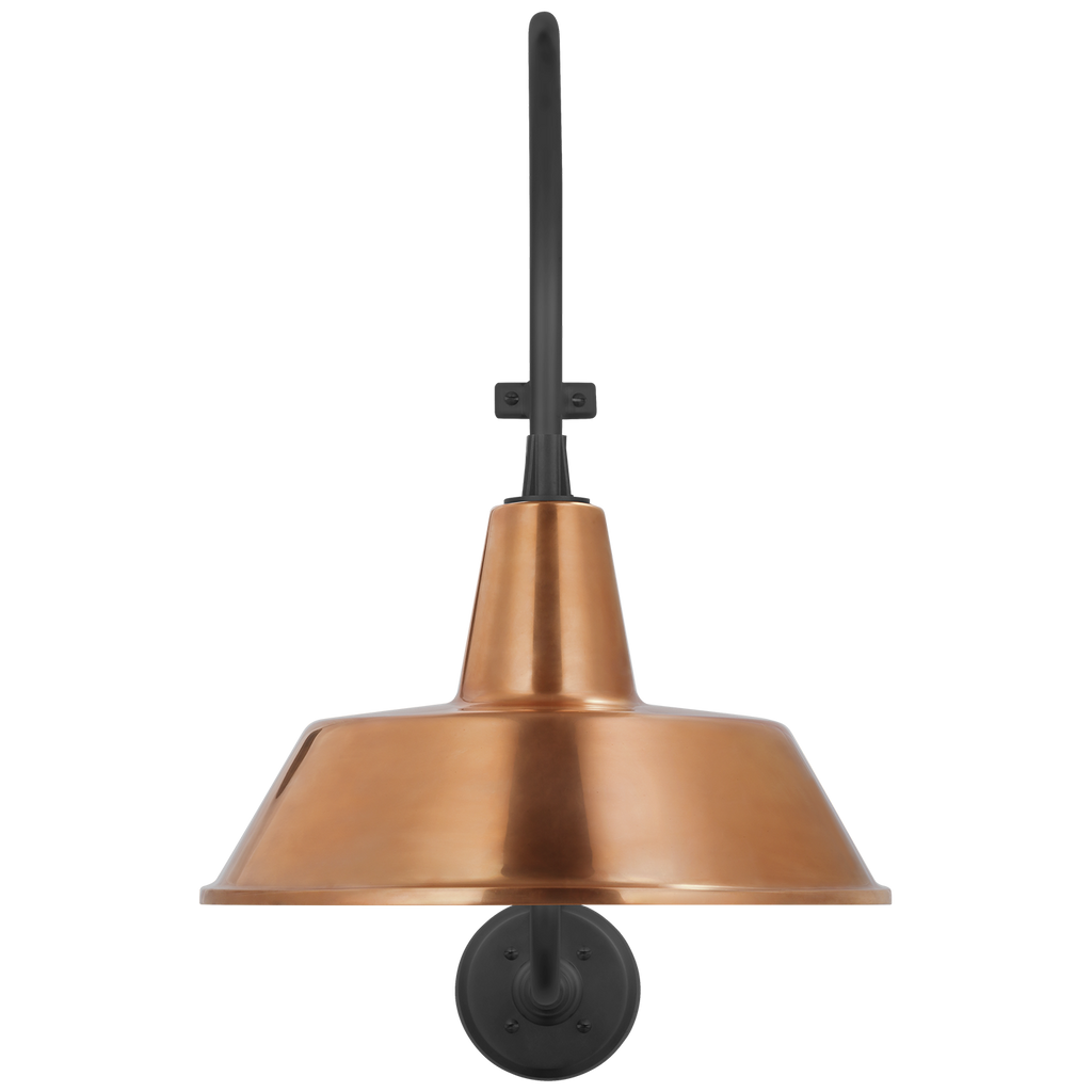 Academy 15" Larrabee Barn Light | Matte Black | 16 | 16" Soft Copper Bowers Shade