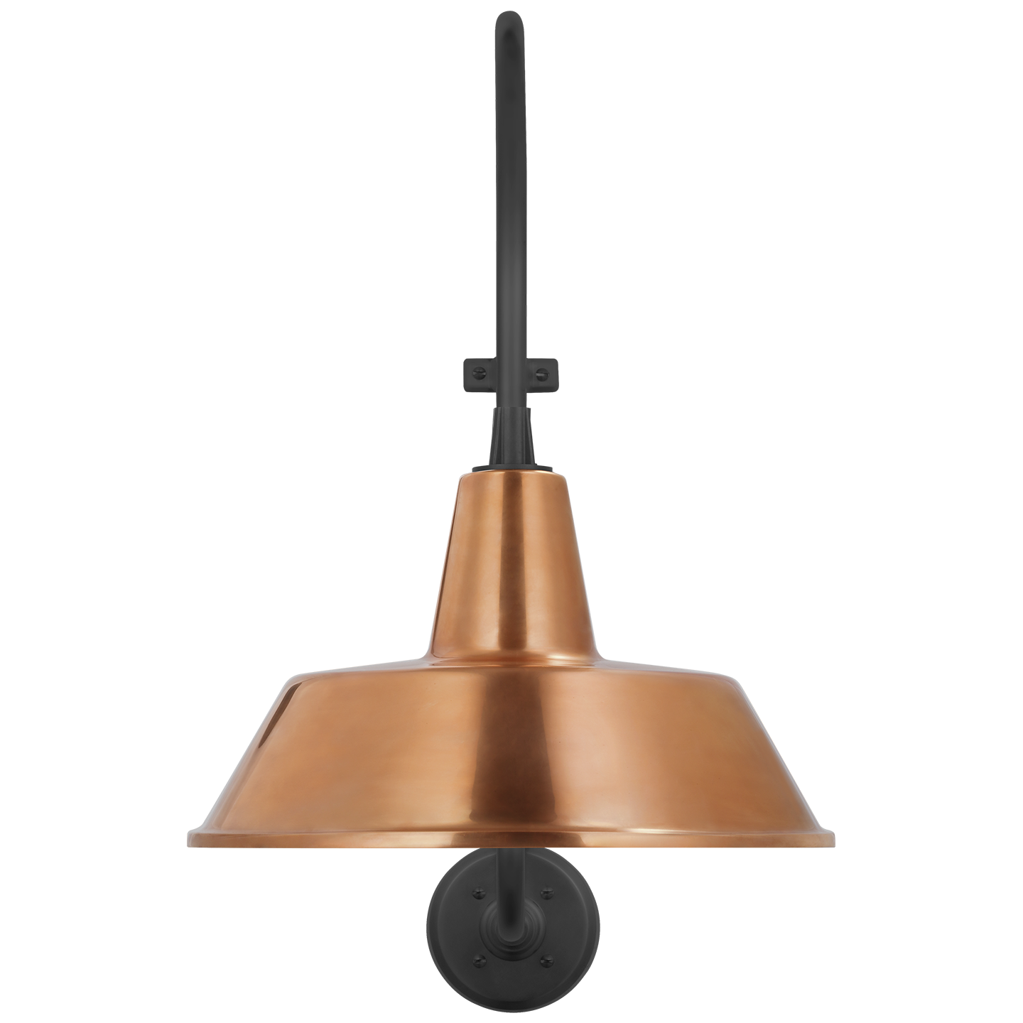 Academy 15" Larrabee Barn Light | Matte Black | 16 | 16" Soft Copper Bowers Shade