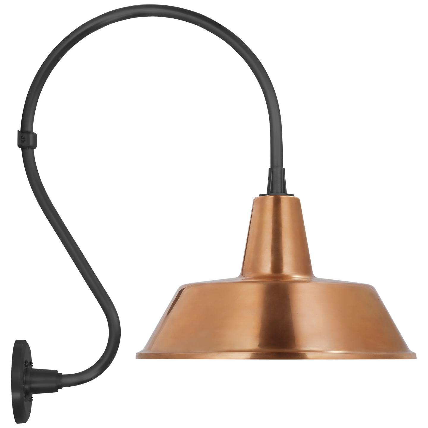 Academy 15" Larrabee Barn Light | Matte Black | 16 | 16" Soft Copper Bowers Shade