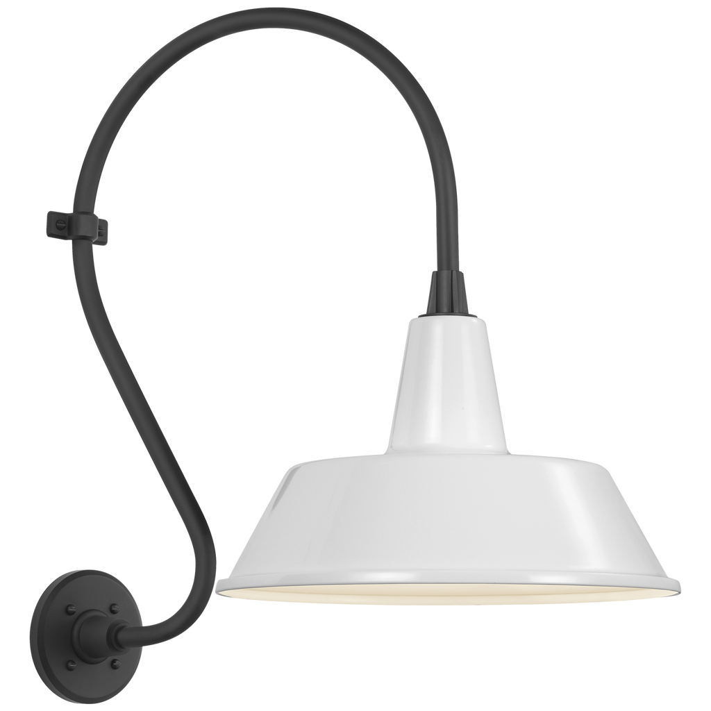 Academy 15" Larrabee Barn Light | Matte Black | 16 | 16" White Bowers Shade