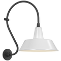 Academy 15" Larrabee Barn Light | Matte Black | 16 | 16" White Bowers Shade