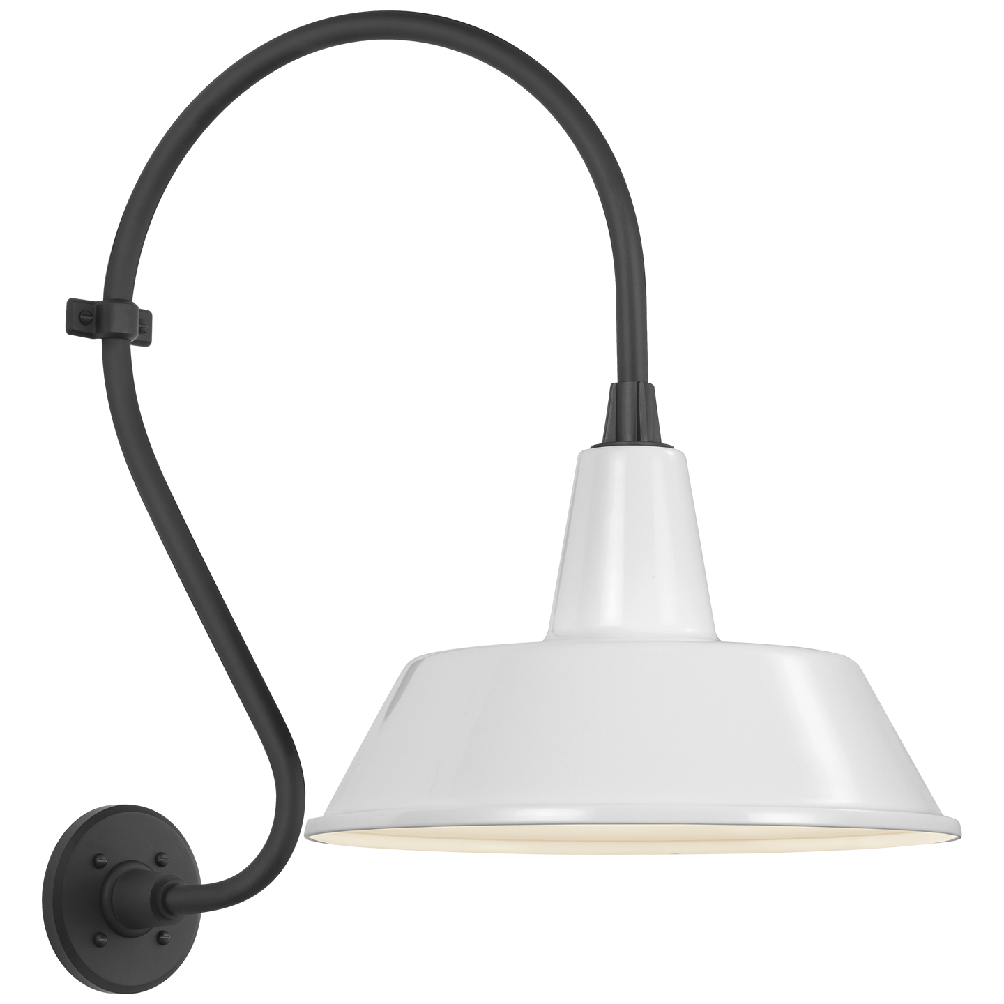 Academy 15" Larrabee Barn Light | Matte Black | 16 | 16" White Bowers Shade