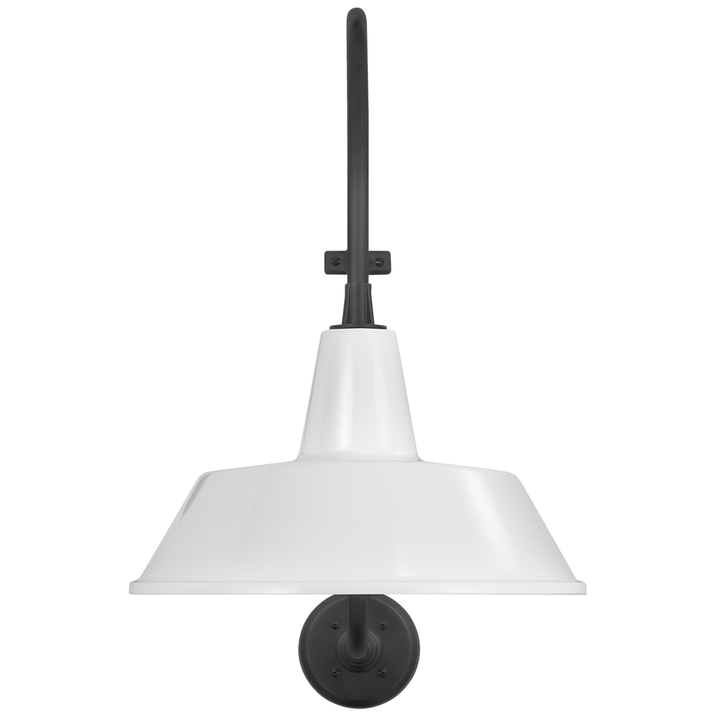 Academy 15" Larrabee Barn Light | Matte Black | 16 | 16" White Bowers Shade