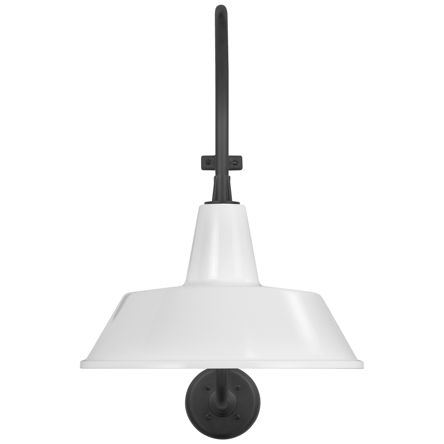 Academy 15" Larrabee Barn Light | Matte Black | 16 | 16" White Bowers Shade