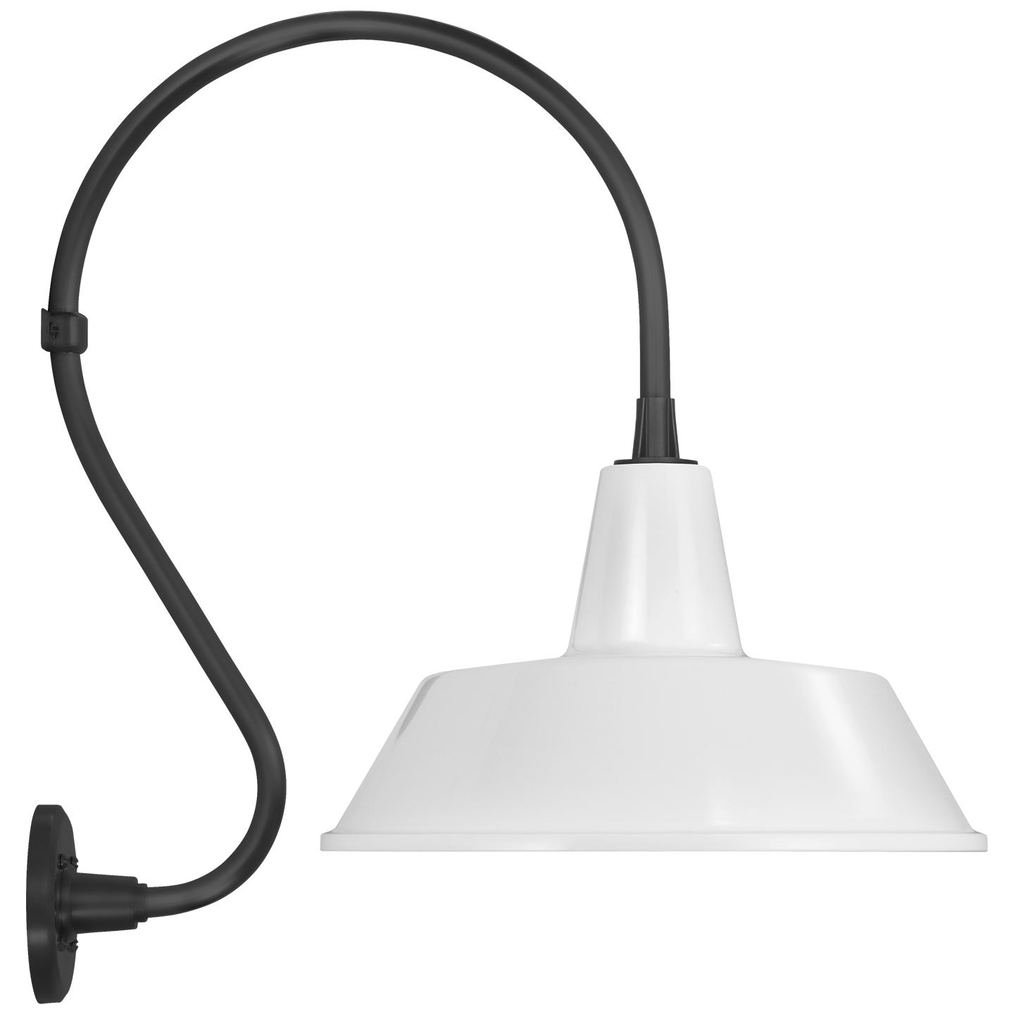 Academy 15" Larrabee Barn Light | Matte Black | 16 | 16" White Bowers Shade