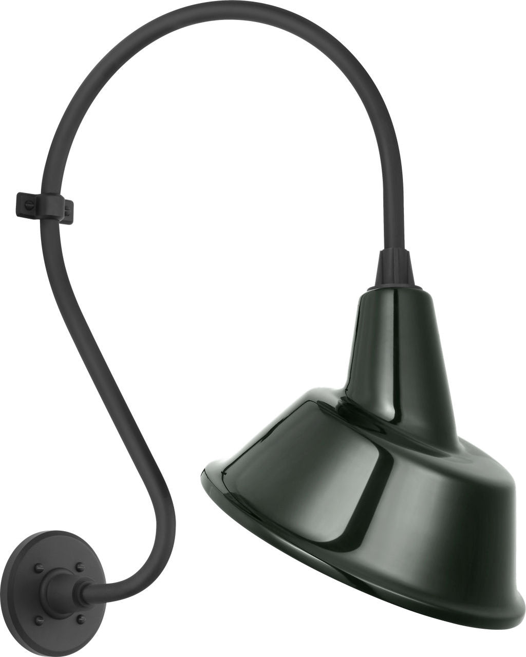 Academy 15" Larrabee Barn Light | Matte Black | 12.5 | 12.5" Green Tilted Bowers Shade