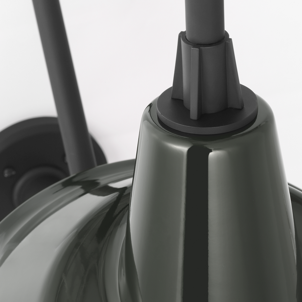 Academy 15" Larrabee Barn Light | Matte Black | 12.5 | 12.5" Green Tilted Bowers Shade