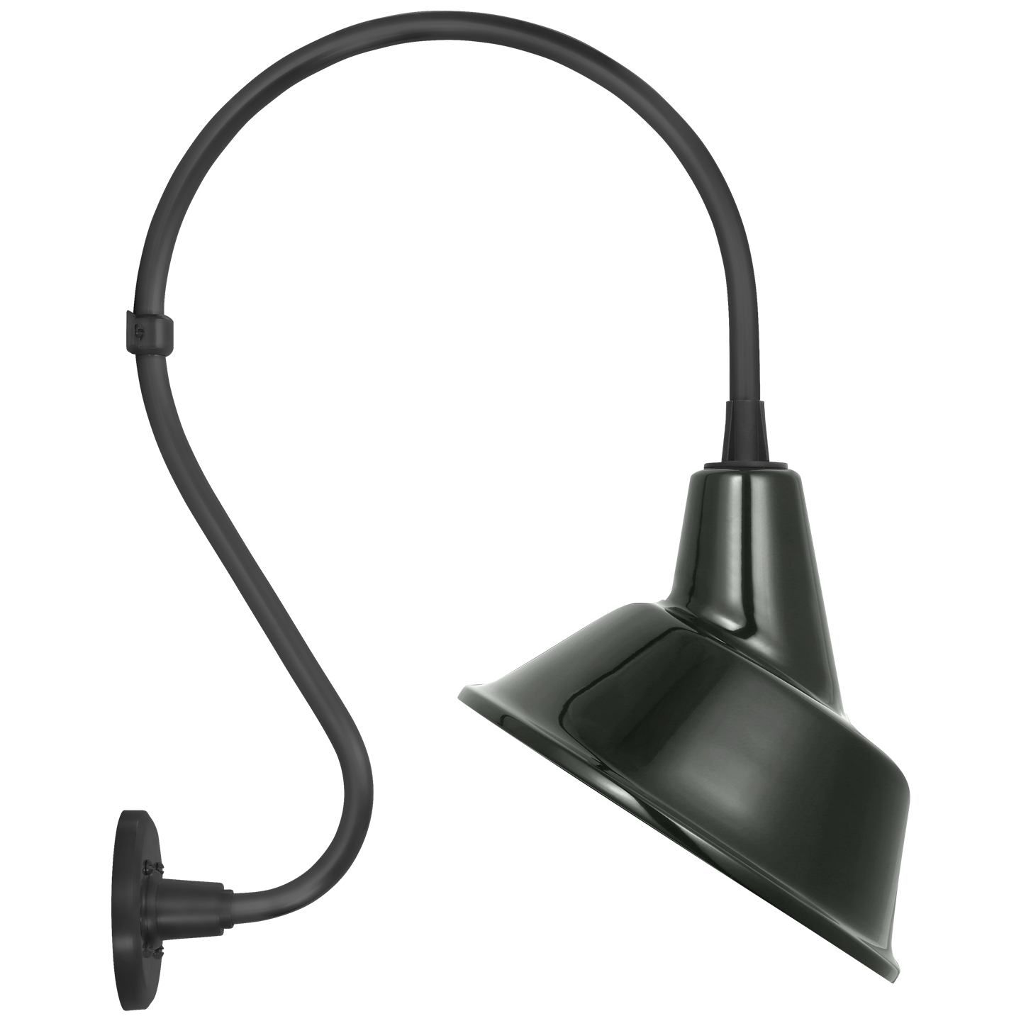 Academy 15" Larrabee Barn Light | Matte Black | 12.5 | 12.5" Green Tilted Bowers Shade