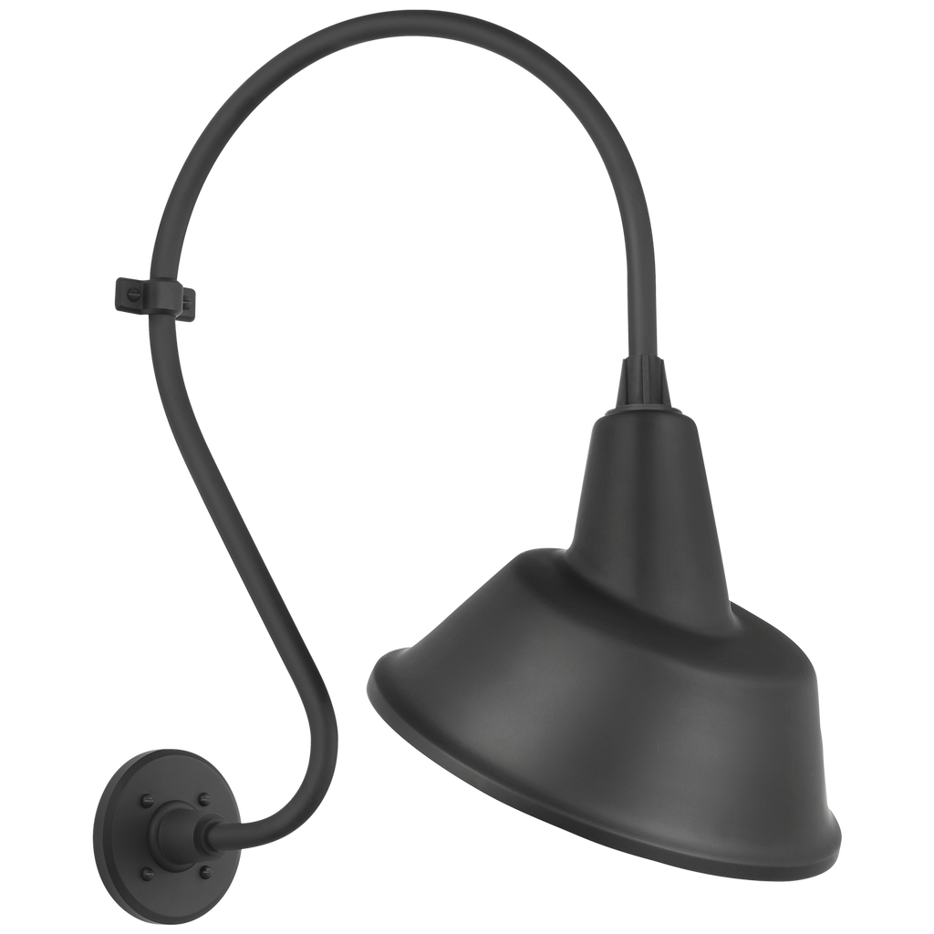 Academy 15" Larrabee Barn Light | Matte Black | 12.5 | 12.5" Matte Black Tilted Bowers Shade