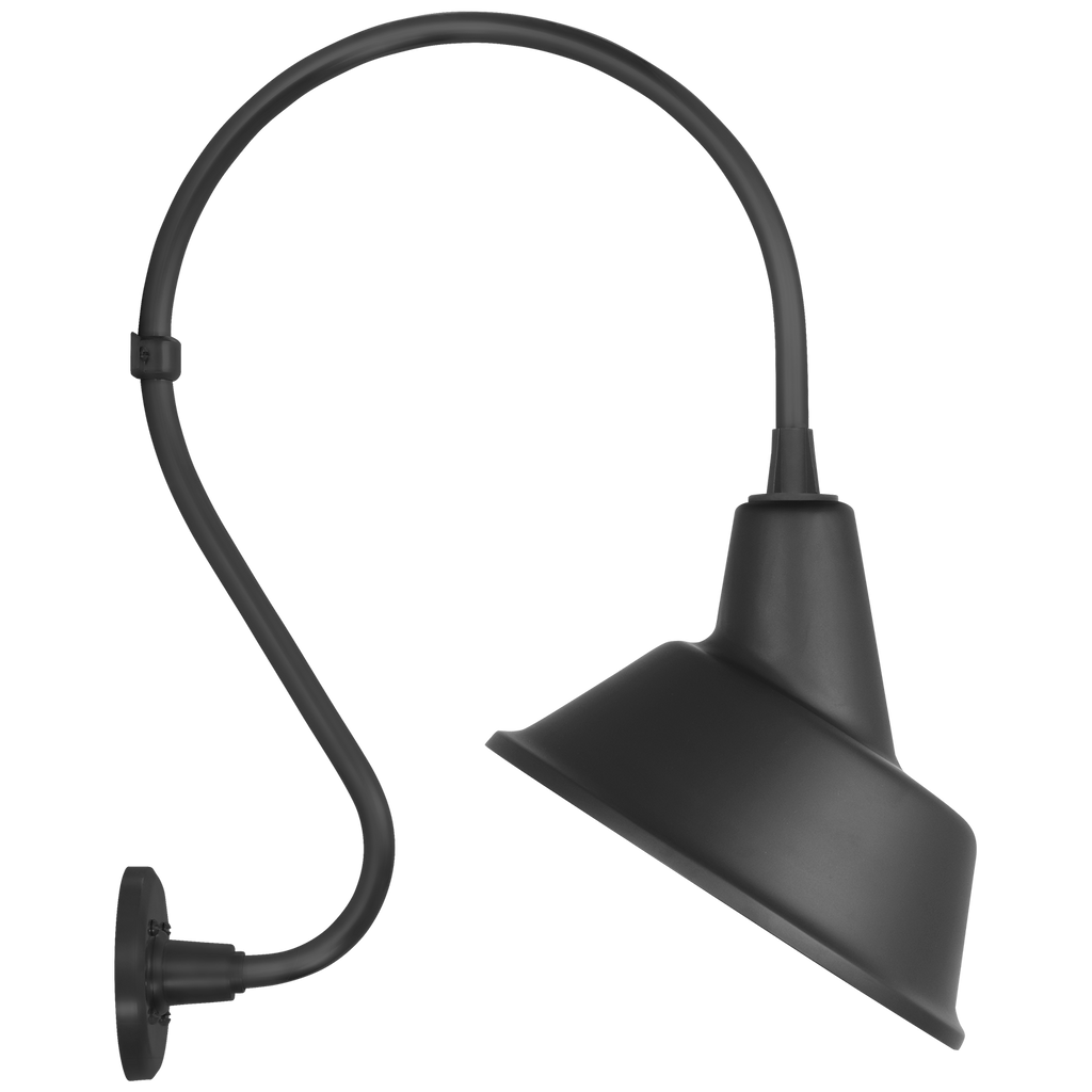 Academy 15" Larrabee Barn Light | Matte Black | 12.5 | 12.5" Matte Black Tilted Bowers Shade