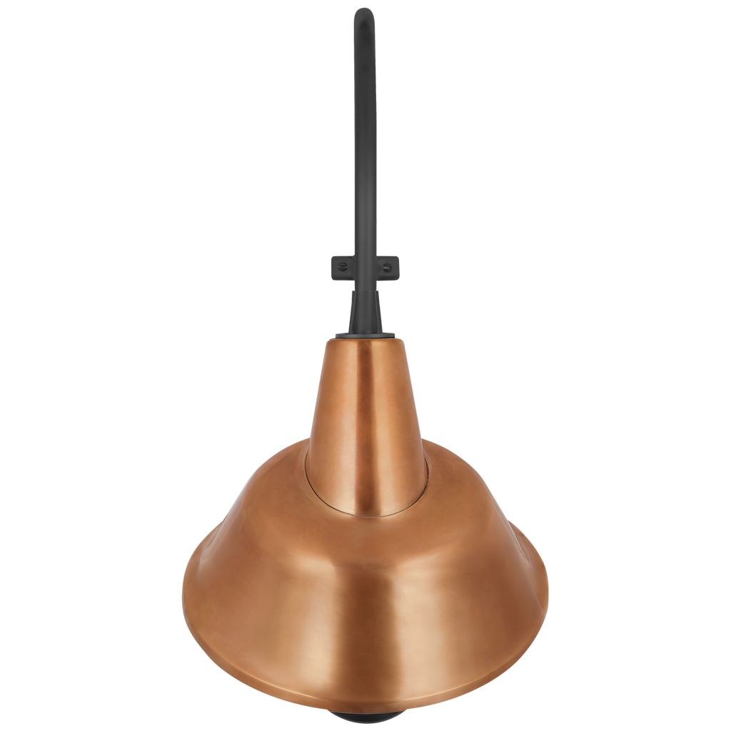 Academy 15" Larrabee Barn Light | Matte Black | 12.5 | 12.5" Soft Copper Tilted Bowers Shade