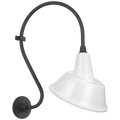 Academy 15" Larrabee Barn Light | Matte Black | 12.5 | 12.5" White Tilted Bowers Shade