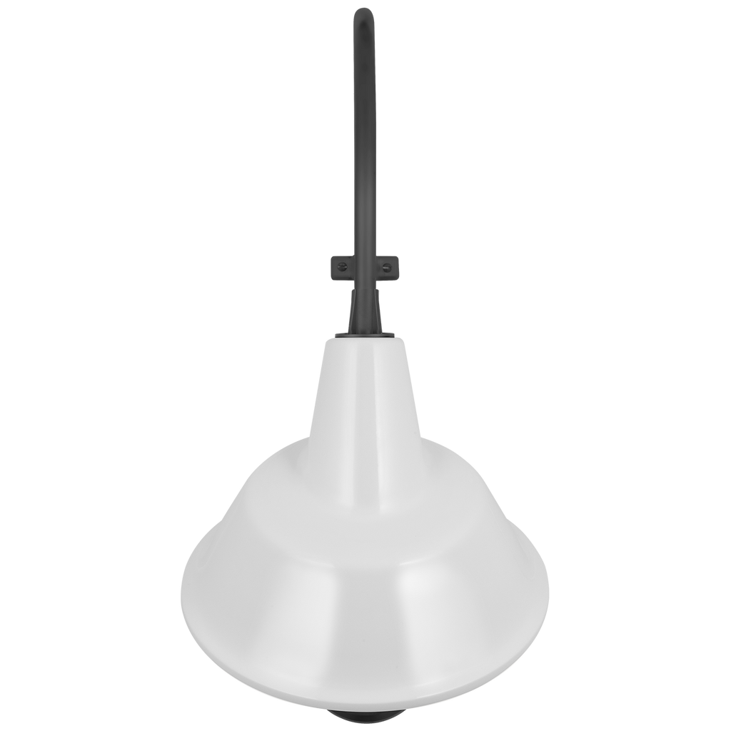Academy 15" Larrabee Barn Light | Matte Black | 12.5 | 12.5" White Tilted Bowers Shade