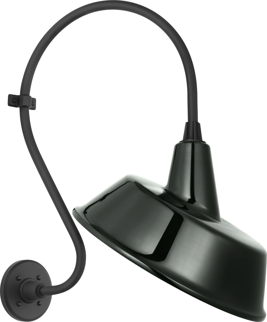 Academy 15" Larrabee Barn Light | Matte Black | 16 | 16" Green Tilted Bowers Shade
