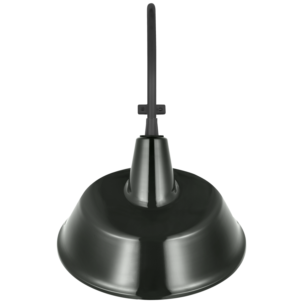 Academy 15" Larrabee Barn Light | Matte Black | 16 | 16" Green Tilted Bowers Shade
