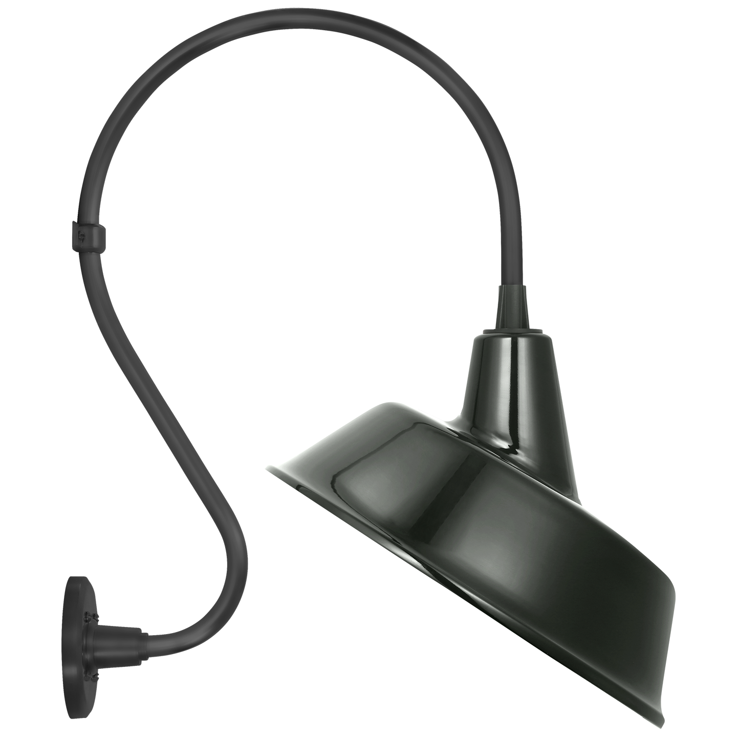Academy 15" Larrabee Barn Light | Matte Black | 16 | 16" Green Tilted Bowers Shade