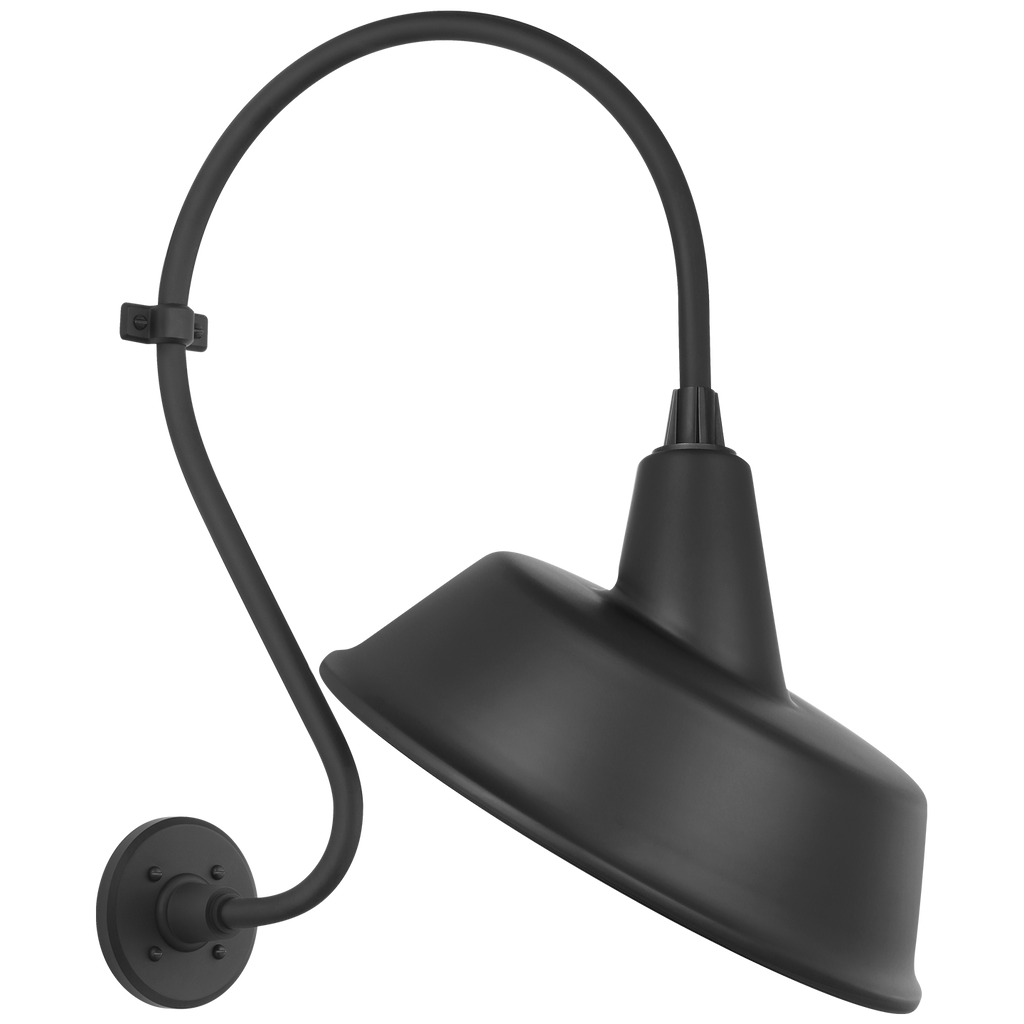 Academy 15" Larrabee Barn Light | Matte Black | 16 | 16" Matte Black Tilted Bowers Shade