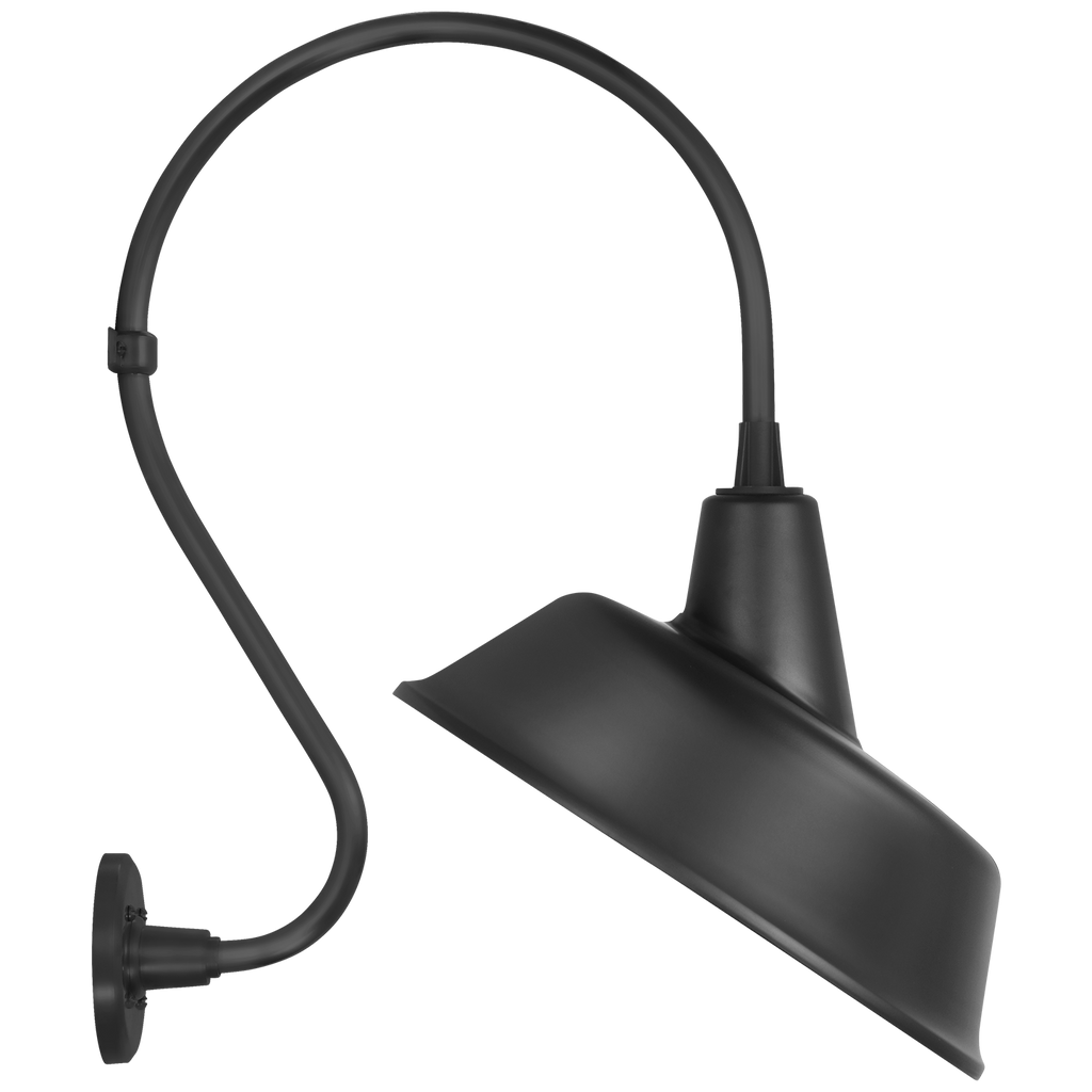 Academy 15" Larrabee Barn Light | Matte Black | 16 | 16" Matte Black Tilted Bowers Shade