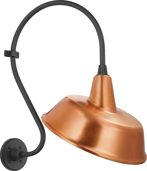 Academy 15" Larrabee Barn Light | Matte Black | 16 | 16" Soft Copper Tilted Bowers Shade