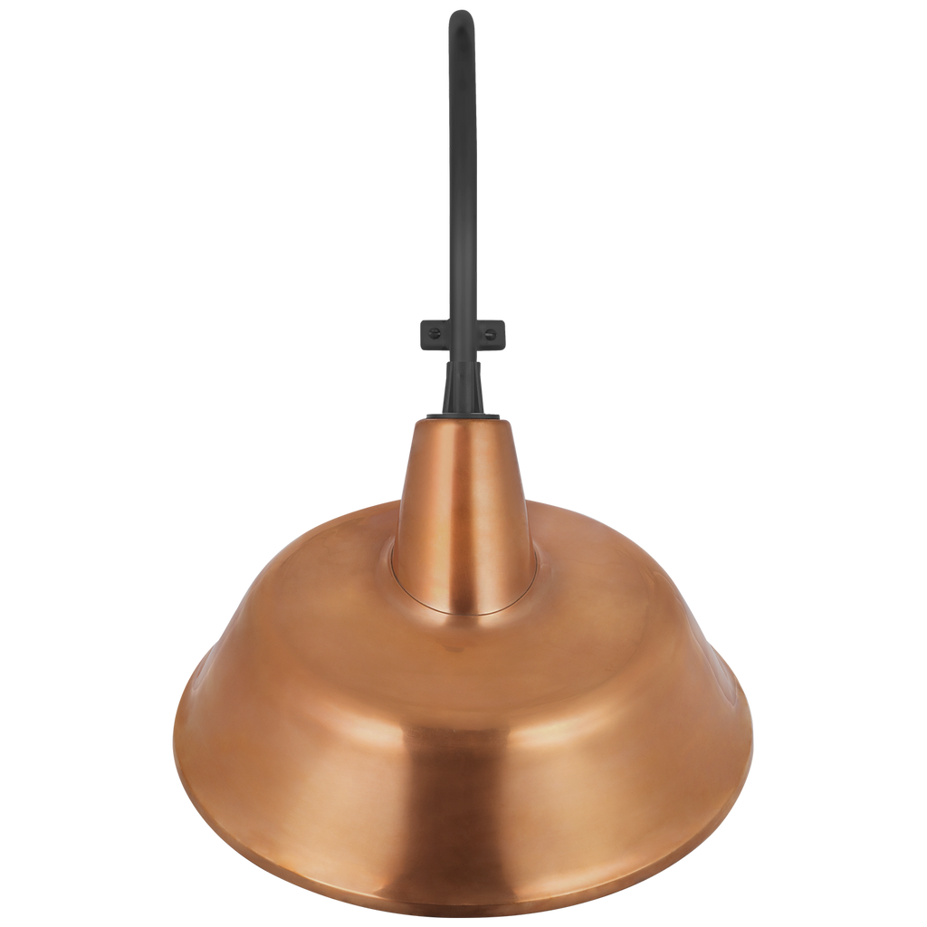 Academy 15" Larrabee Barn Light | Matte Black | 16 | 16" Soft Copper Tilted Bowers Shade