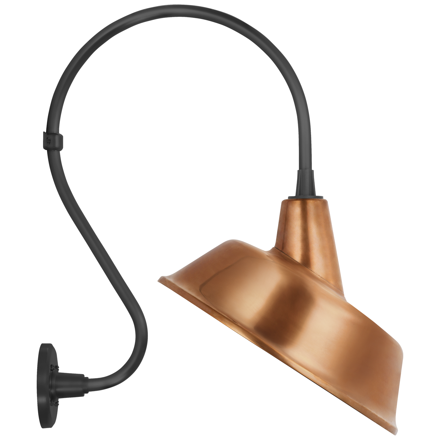 Academy 15" Larrabee Barn Light | Matte Black | 16 | 16" Soft Copper Tilted Bowers Shade