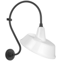 Academy 15" Larrabee Barn Light | Matte Black | 16 | 16" White Tilted Bowers Shade