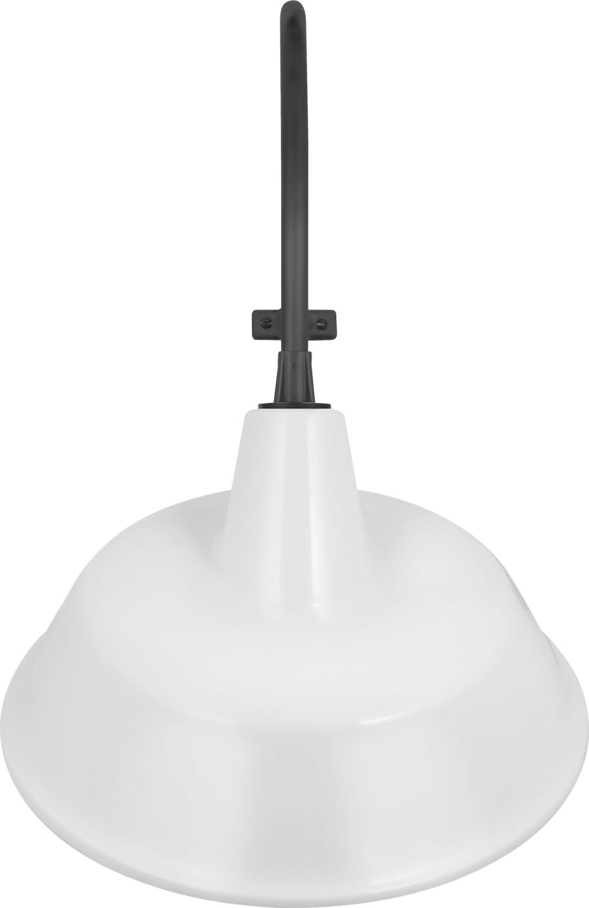Academy 15" Larrabee Barn Light | Matte Black | 16 | 16" White Tilted Bowers Shade