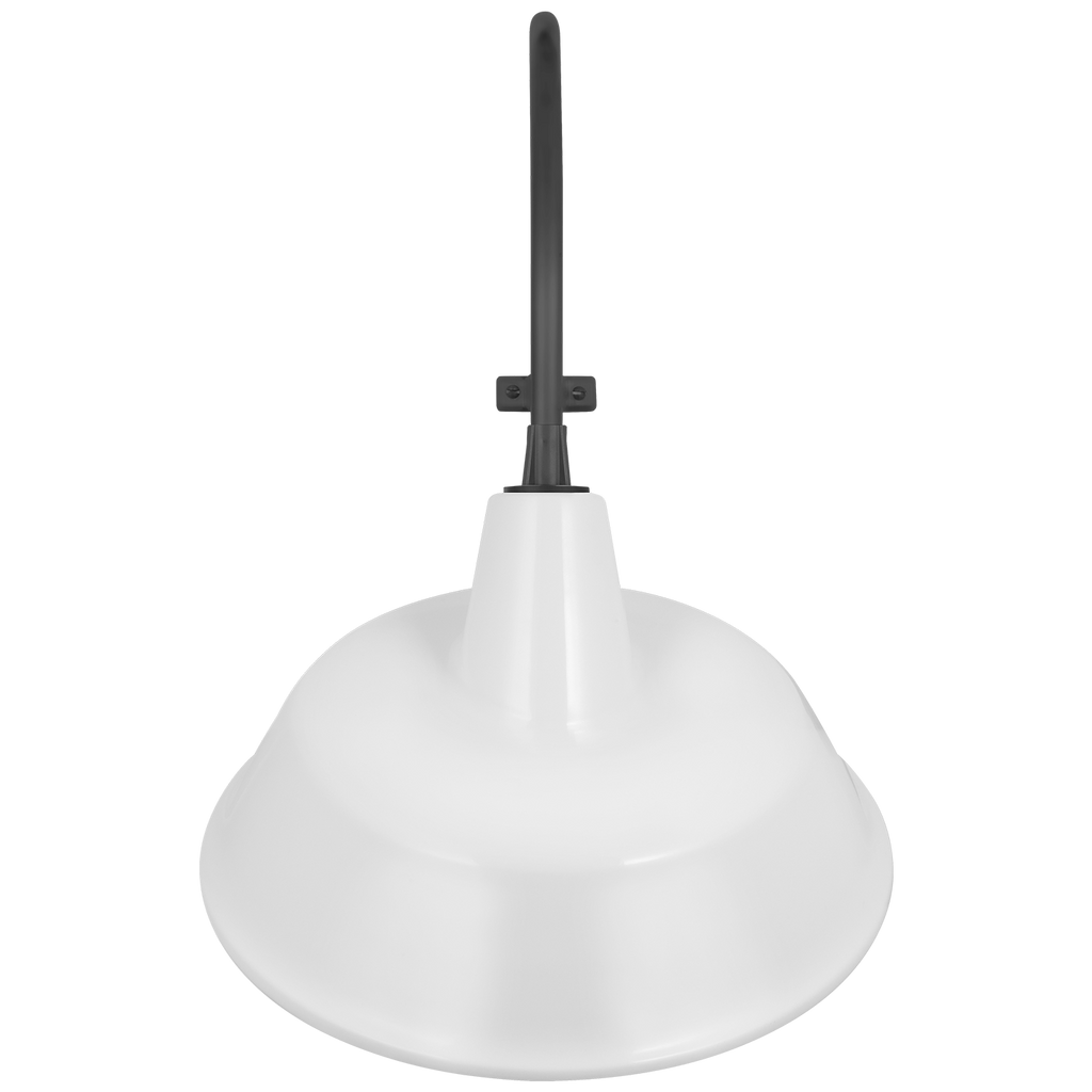 Academy 15" Larrabee Barn Light | Matte Black | 16 | 16" White Tilted Bowers Shade