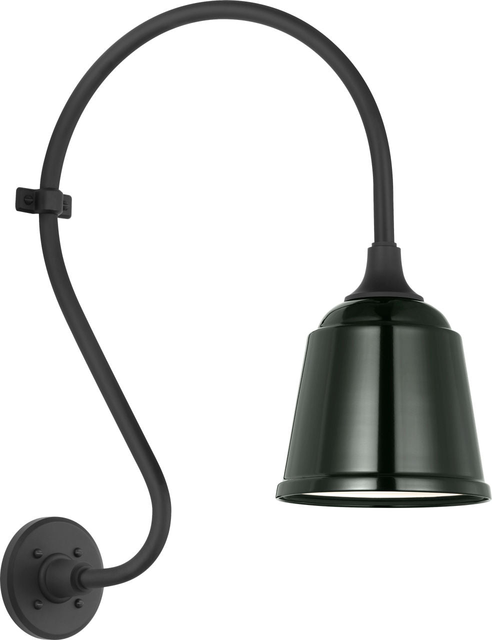 Academy 15" Larrabee Barn Light | Matte Black | 8 | 8" Green Rockhouse Shade
