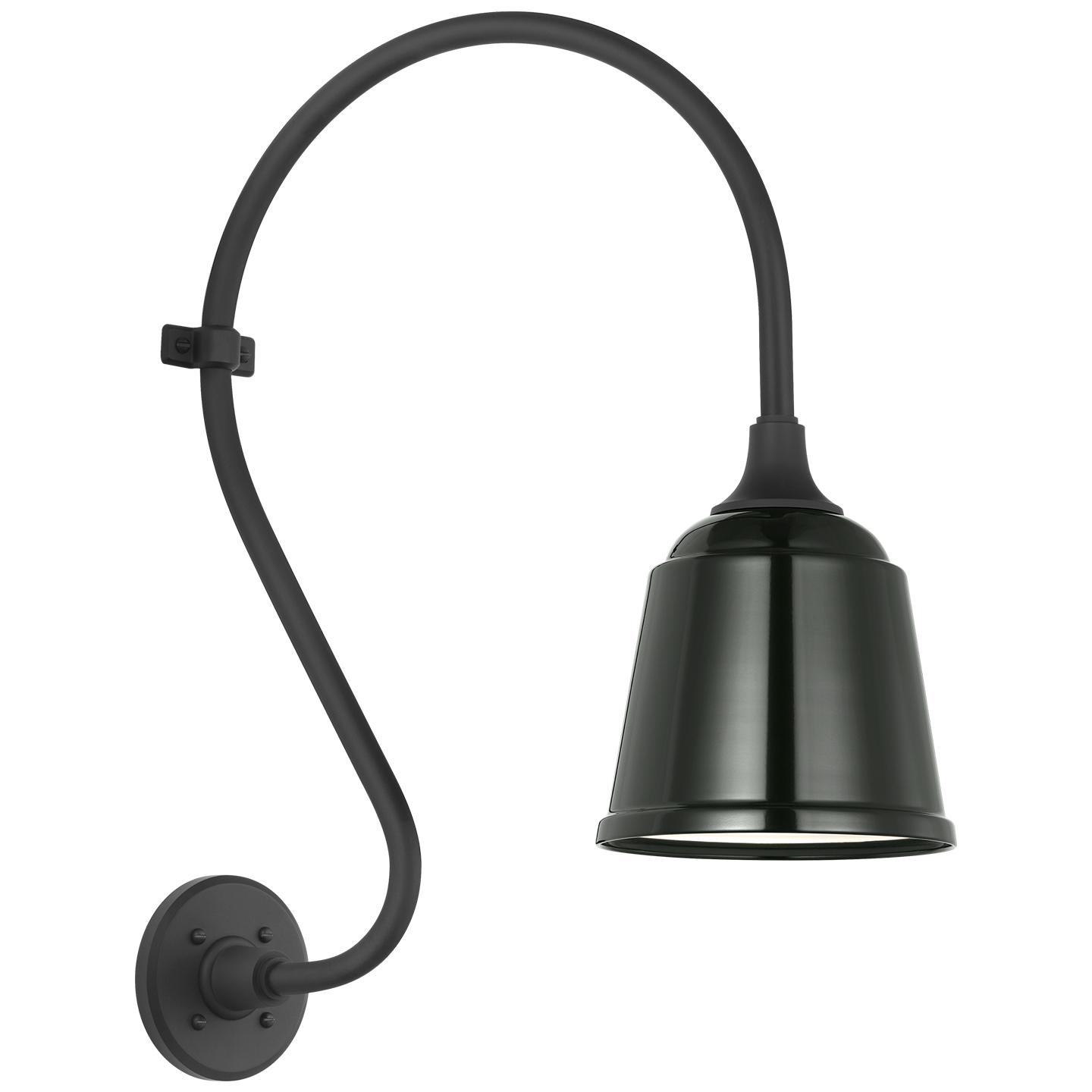 Academy 15" Larrabee Barn Light | Matte Black | 8 | 8" Green Rockhouse Shade