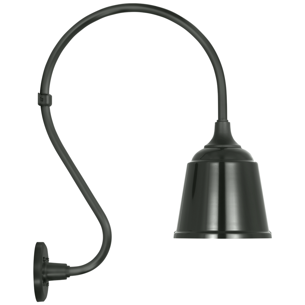 Academy 15" Larrabee Barn Light | Matte Black | 8 | 8" Green Rockhouse Shade