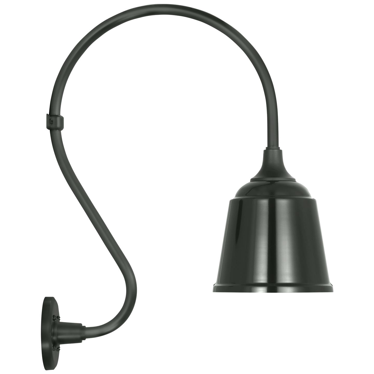 Academy 15" Larrabee Barn Light | Matte Black | 8 | 8" Green Rockhouse Shade